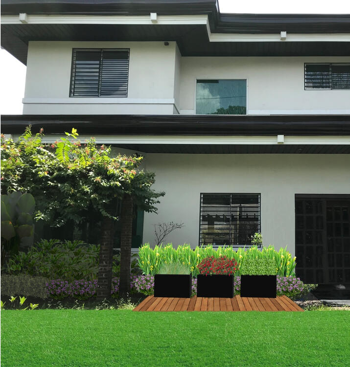 A montage of a revamp of a residential garden in Makati under Prasinos Inc.